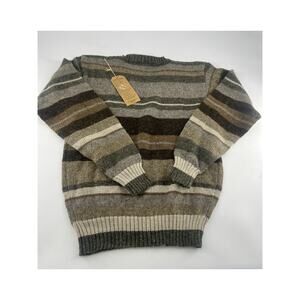 Vintage Generra Sweater Womens Small Gray Brown Wool Blend Pullover New